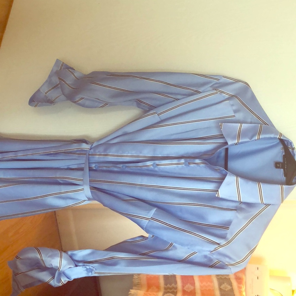 Button up silk business dress from express